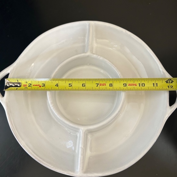 White Ceramic Appetizer Dip Tray. Made in Portugal. Vintage - Picture 4 of 5